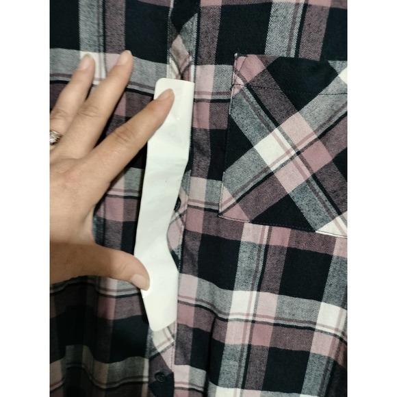 Orvis NWT black and Pink plaid flannel woman size small - Picture 9 of 10